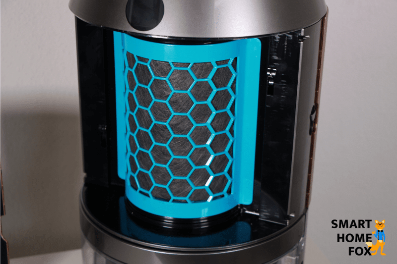 Der blaue Filter ist im Dyson Purifier Humidify+Cool Formaldehyde PH04 eingesetzt